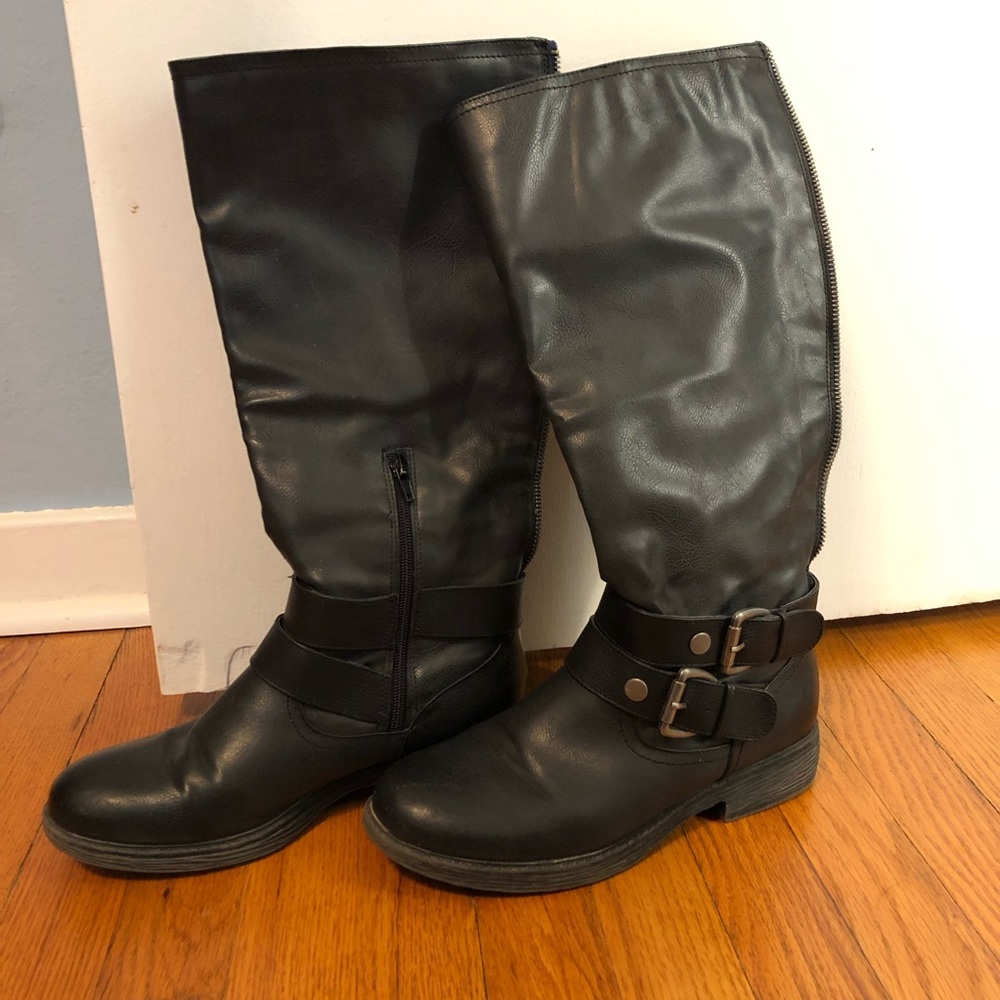 Pink & Pepper Tall Black Boots